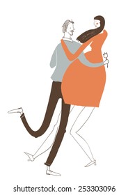 Funny dancing couple