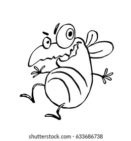 funny dancing cute fly. vector illustration. cartoon character.