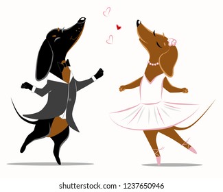 Funny dancing dachshunds