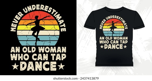 Funny Dancing Gift Retro Vintage Ballerina Ballet Dance T-shirt Design