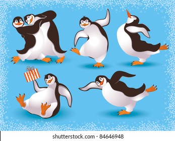 Funny dancing penguins