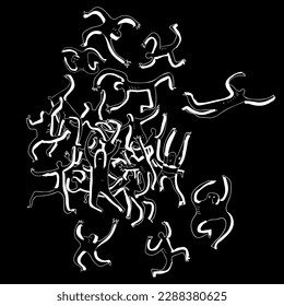 Funny dancing people. Vector illustration.