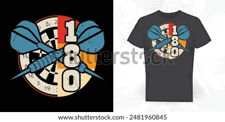 Funny Dart Throwing Player Vintage Dart T-shirt Design