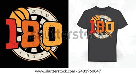 Funny Dart Throwing Player Vintage Dart T-shirt Design