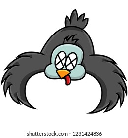 funny dead eagle cartoon isolated on white background