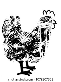 funny decorative draw of chicken