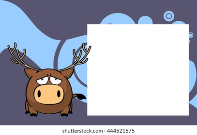 funny deer ball expressions cartoon background in vector format