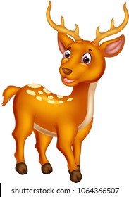 funny deer cartoon posing with smile
