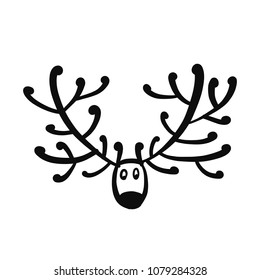 Funny deer head, sketch for your design