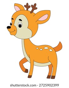 Funny a deer in jumping vector illustration