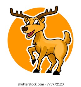 funny deer moose reindeer cartoon mascot logo illustration