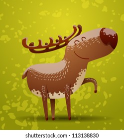Funny deer, vector 01