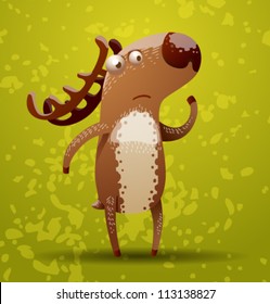 Funny deer, vector 02