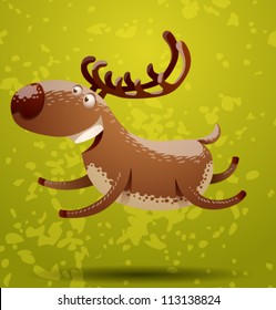 Funny deer, vector 03