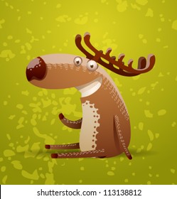 Funny deer, vector 06