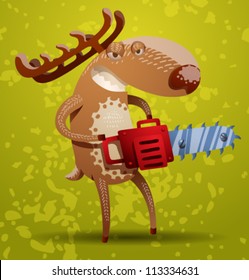 funny deer, vector 07