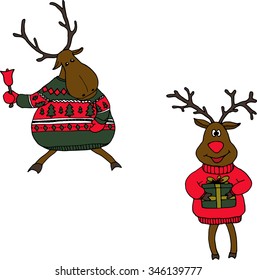 Funny deer, vector 