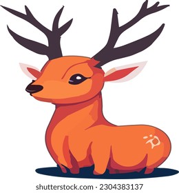 The Funny Deer vector image depicts a deer with a quirky expression, as if it's about to burst into laughter. Its wide eyes and mischievous smile add a touch of whimsy and charm, making it a perfect.