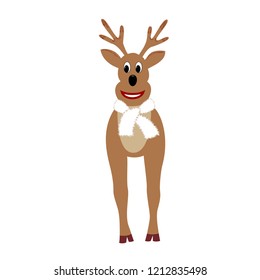 Funny deer with white scarf.