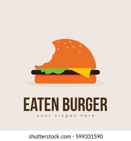 funny and delicious bite burger logo cartoon for company organization an business in soft background