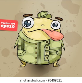 funny deliveryman. Vector Illustration