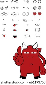 funny demon cartoon expressions set in vector format very easy to edit