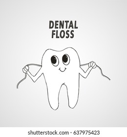 Funny dental floss vector image
