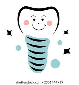 Funny dental implant with a smile