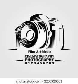 Funny Design Vector Illustration Camera Silhouette Photography Film And Arts Media  