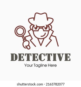 Funny detective logo using magnifying glass can be used for club or party.