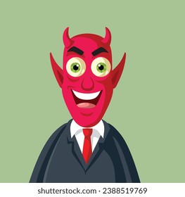 
Graciosa Ilustración de Carácter de Vector de Concepto de Empresarios Diablo. Mal significa demoníaco jefe del equipo de gestión del infierno
