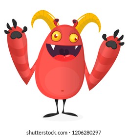 Funny devil character cartoon. Vector illustration