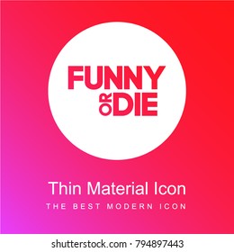 Funny or die logo red and pink gradient material white icon minimal design