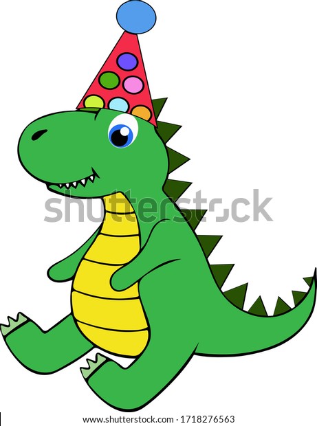 Funny Dinosaur Baby Shower Birthday Party Stock Vector Royalty Free 1718276563