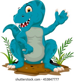 funny dinosaur cartoon posing