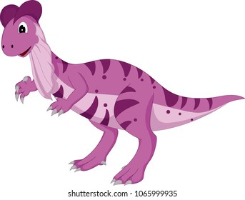 funny dinosaur cartoon posing with laugh and waving