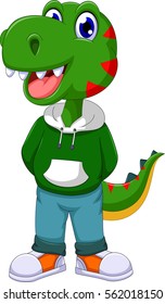 funny dinosaur cartoon standing