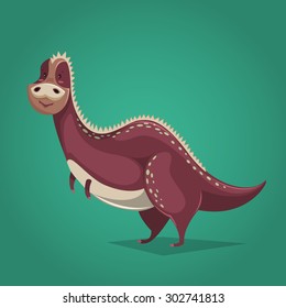 Funny dinosaur in cartoon style. Vector illustration 