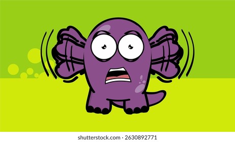 funny dinosaur character cartoon expression background in vector art