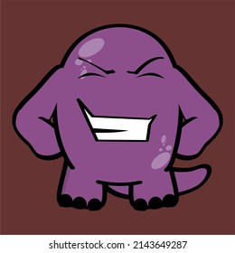 funny dinosaur character cartoon kawaii expression illustration in vector format
