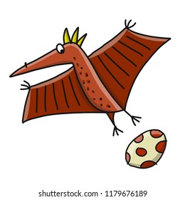 Funny dinosaur, childish style. Sketch for your design