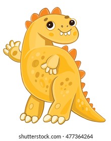 funny dinosaur in the children's style