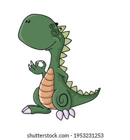 A funny Dinosaur .Children's vector design on a white isolated background for banners and postcards.