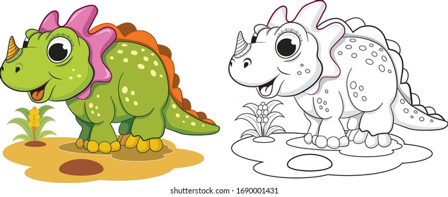 Funny dinosaur coloring book for kids