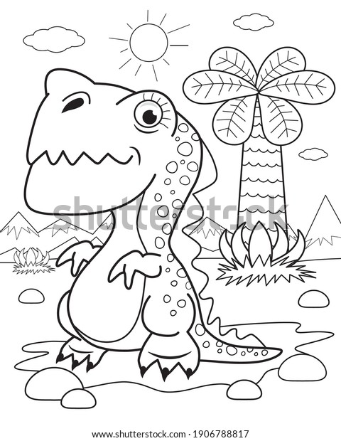 Funny dinosaur coloring\
book for kids 