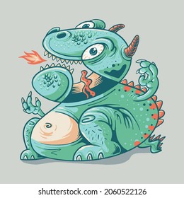 Funny dinosaur graphic illustration vector art t-shirt design