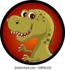 funny dinosaur head cartoon