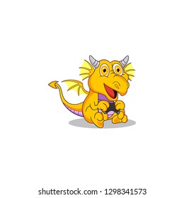 funny dinosaur logo template