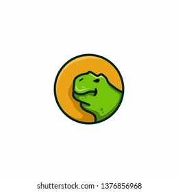 funny dinosaur logo template