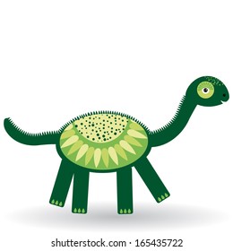 Funny dinosaur on white background. vector